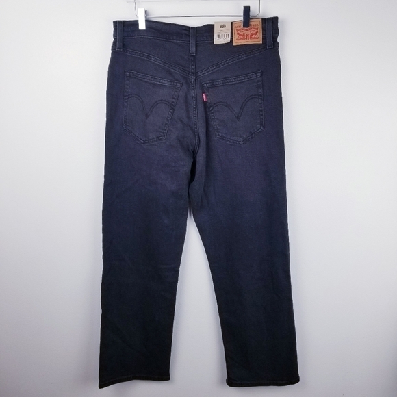 Levi's Black Ribcage Straight Ankle Button Fly Jeans NWT size 31x27 - Picture 2 of 11